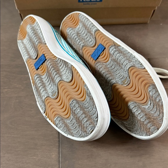 Keds Turquoise Checkered Sneakers with White Laces - Picture 2 of 2